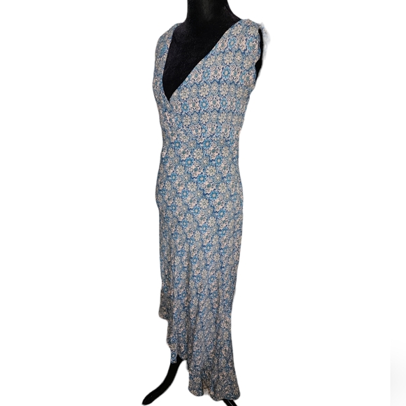 Vintage blue floral asymmetrical y2k dress - Picture 7 of 8